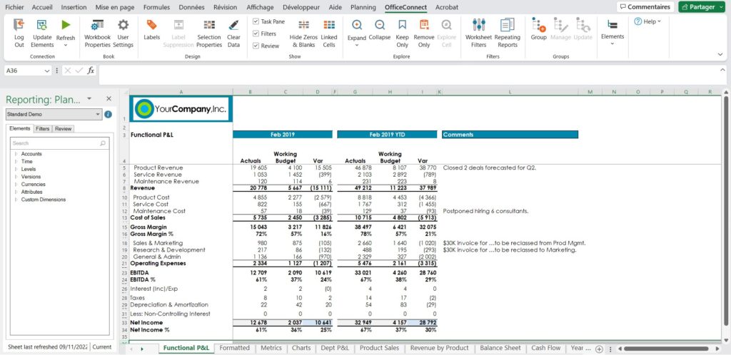 Workday Adaptive Planning Rapports Excel
